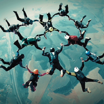 Group of parachutists